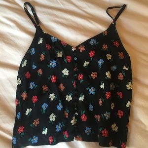 Madewell floral crop top